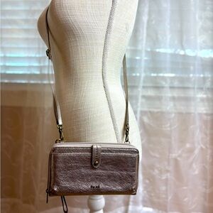 The Sak Iris 3-In -1 Smart Phone Wallet, Wristlet, Crossbody in Metallic Silver